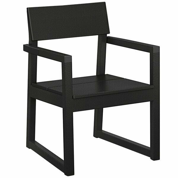 Polywood EMD200BL Edge Black Dining Arm Chair 633EMD200BL